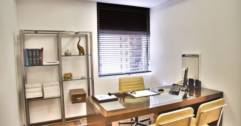 Blinds - Brown Wooden Desk